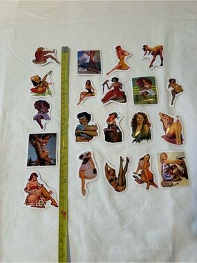 20 pin up girl stickers retro decal man cave women scrapbook bombshell decor